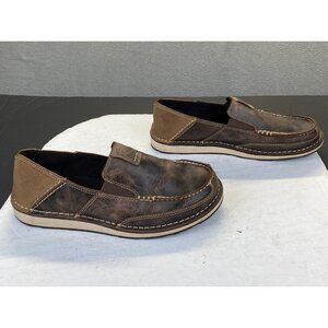 Ariat Shoes Mens Size 9.5 D Cruiser Bomber Slip On Beige Leather Moc Toe Casual